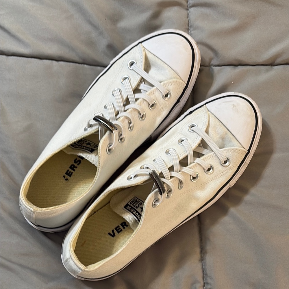 Converse All Star White Canvas Platform Sneakers size 10 women’s